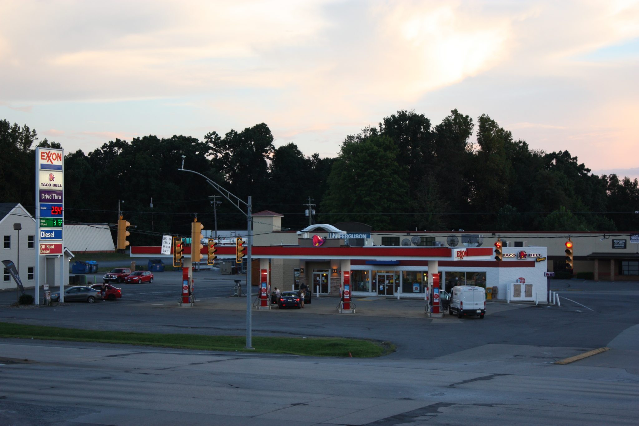 different view of gas station