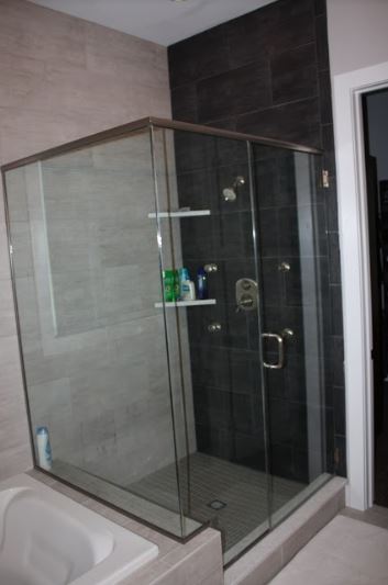 glass framed shower